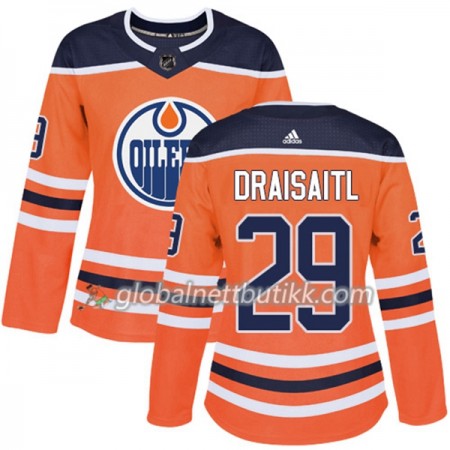 Edmonton Oilers Hockeydrakt Leon Draisaitl 29 2017-2018 Orange Adidas Authentic - Dame